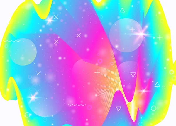 Fondo de arco iris con gradientes vibrantes. Fluido holográfico dinámico. Holograma del cosmos. — Archivo Imágenes Vectoriales