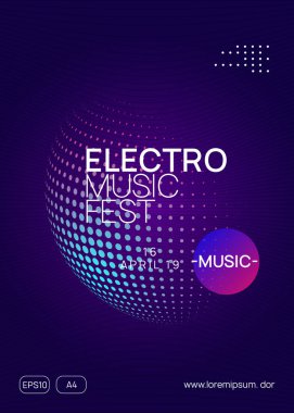 Neon Club broşürü. Elektro dans müziği. Trance parti DJ 'i. Elektronik ses festivali. Tekno olay posteri.