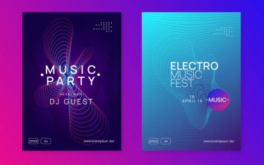 Neon Elektronik Festivali broşürü. Elektro dans müziği. Trans ses. Kulüp afişi. Tekno dj partisi.