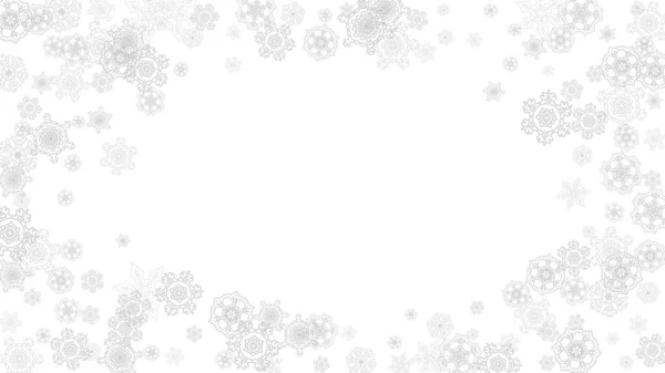 Navidad y Año Nuevo copos de nieve — Vector de stock