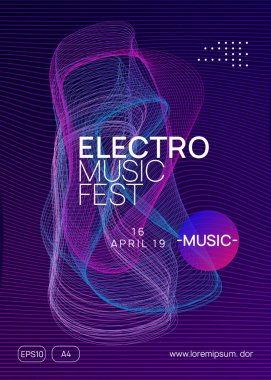 Neon Club broşürü. Elektro dans müziği. Trance parti DJ 'i. Elektronik ses festivali. Tekno olay posteri.