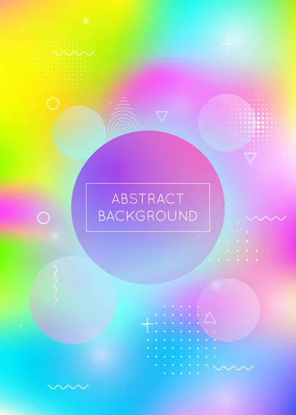 Bauhaus background with liquid shapes. Dynamic holographic fluid — Stock Vector