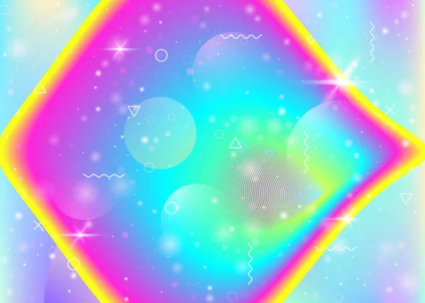 Hologram achtergrond met levendige regenboog hellingen. Dynamische vloeistoffen — Stockvector