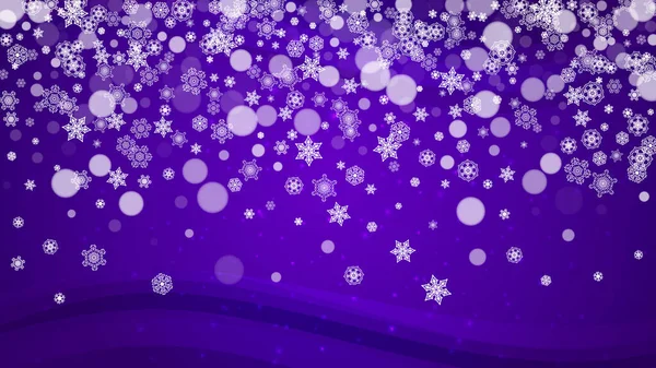 Christmas and New Year ultra violet snowflakes — Stock Vector