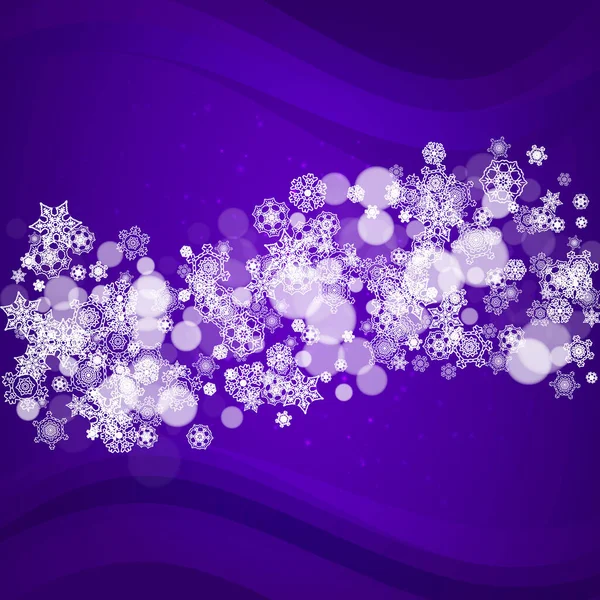 Christmas and New Year ultra violet snowflakes — Stock Vector