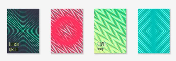 Définir la brochure comme couverture tendance minimaliste. Élément géométrique de ligne. — Image vectorielle