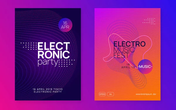 Evento electrónico de neón. Electro dance dj. Sonido de trance. Festival del club — Archivo Imágenes Vectoriales