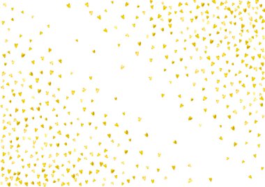 Sevgililer Günü için altın simli Grunge kalp arka planı. 14 Şubat günü. Grunge Heart geçmişi için vektör konfetisi. El yapımı doku. Özel iş teklifi, afiş, broşür için aşk teması.