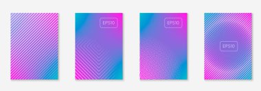 Güzel kapak şablonu. Yarım ton eğimli asgari trend vektörü. Broşür, poster, broşür ve davetiye için Geometrik serin kapak şablonu. Minimalist renkli şekiller. Soyut resimleme.