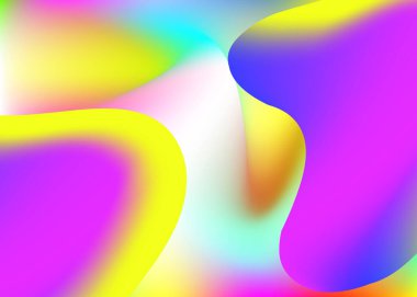 Sıvı sıvı. Modern modayla birlikte holografik 3d arkaplan. Canlı gradyan örgüsü. Parlak davetiye, el ilanı çerçevesi. Dinamik elementler ve şekillerle sıvı arkaplan.