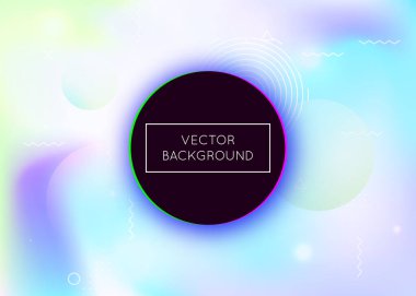 Sıvı sıvıyla dinamik bir arka plan. Memphis elementleriyle holografik bauhaus gradyanı. Broşür, pankart, duvar kağıdı, mobil ekran için grafiksel şablon. Moda dinamik şekil arkaplanı.