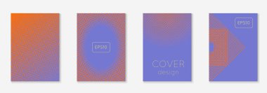 Minimum trend kapsamı. Vektör yarım ton eğimleri. Broşür, poster, broşür ve davetiye için geometrik gelecek şablonu. Minimalist renkli kapak. EPS 10 illüstrasyonu.