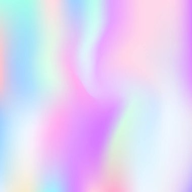 Holografik soyut arkaplan. Gradyan örgülü renkli holografik arkaplan. 90 'lar, 80' ler modası. Broşür, el ilanı, poster tasarımı, duvar kağıdı, mobil ekran için yanardöner grafik şablonu.