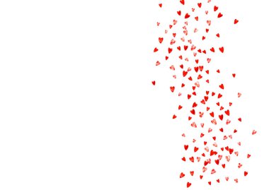 Kırmızı kalpli sevgililer günü kartı mı? 14 Şubat. Sevgililer Günü kartı şablonu için vektör konfetisi. Grunge el çizimi dokusu. Özel iş teklifi, afiş, broşür için aşk teması.