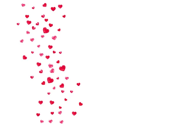Fondo Confeti Corazón Con Brillo Rosa Día San Valentín Marco — Archivo Imágenes Vectoriales