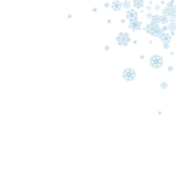 Marco Invierno Con Copos Nieve Azules Para Celebración Navidad Año — Vector de stock