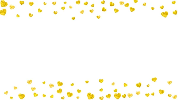 Cuore Sfondo Bordo Con Glitter Oro San Valentino Coriandoli Vettoriali — Vettoriale Stock