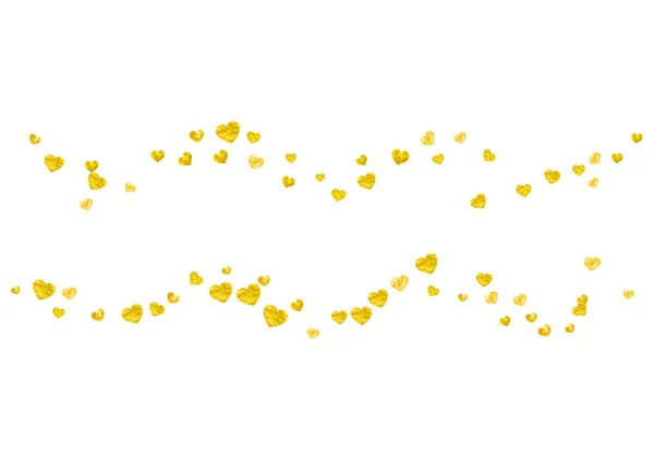Bruids Achtergrond Met Gouden Glitter Hartjes Valentijnsdag Vectorconfetti Handgetekende Textuur — Stockvector