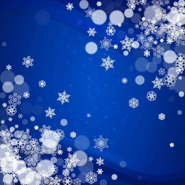 Nieuwjaarsgrens Met Witte Sneeuwvlokken Winterachtergrond Vrolijk Kerstfeest Gelukkig Nieuwjaar Grens — Stockvector