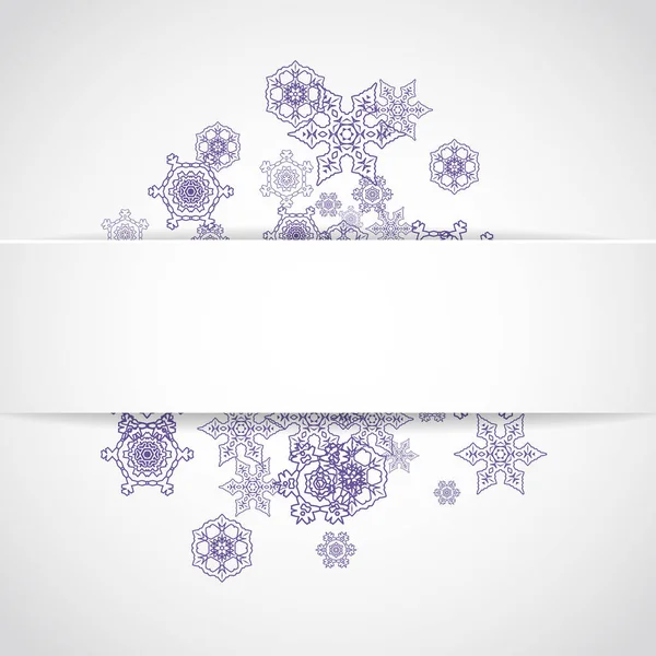 Різдвяна Тема Продається Ультрафіолетовими Сніжинками Зимова Рамка Подарункових Купонів Ваучерів — стоковий вектор