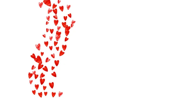 Фон Рамы Сердца Розовыми Блестками День Святого Валентина Векторные Конфетти — стоковый вектор