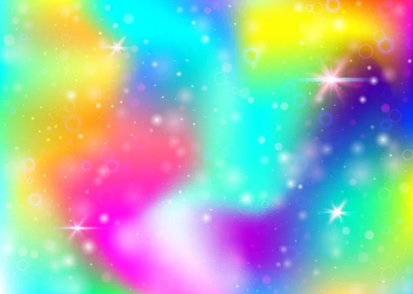 Magic Background Rainbow Mesh Colorful Universe Banner Princess Colors Fantasy — Stock Vector