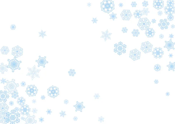 Vinterram Med Blå Snöflingor För Jul Och Nyårsfirande Horisontell Vinter — Stock vektor