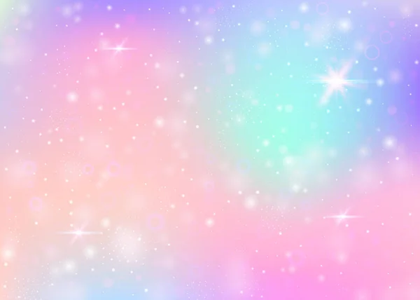 Fondo Holograma Con Malla Arco Iris Banner Universo Líquido Colores — Vector de stock