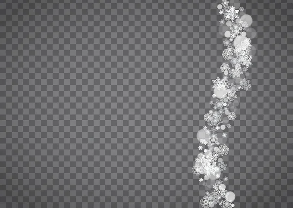 Isolated Snowflakes Transparent Grey Background Winter Sales Christmas New Year — Stock Vector