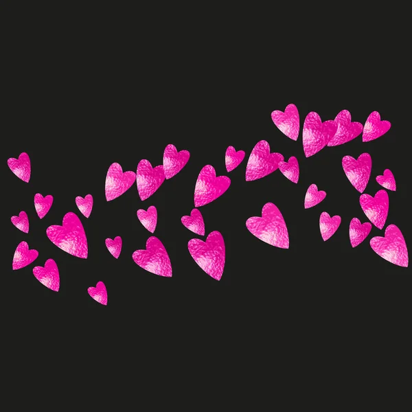ピンクの輝きの心を持つブライダル背景 バレンタインデー ベクトル コンフェッティ 手描きの質感 ギフト券 バウチャー イベントのテーマが大好きです ハートのブライダル背景テンプレート — ストックベクタ