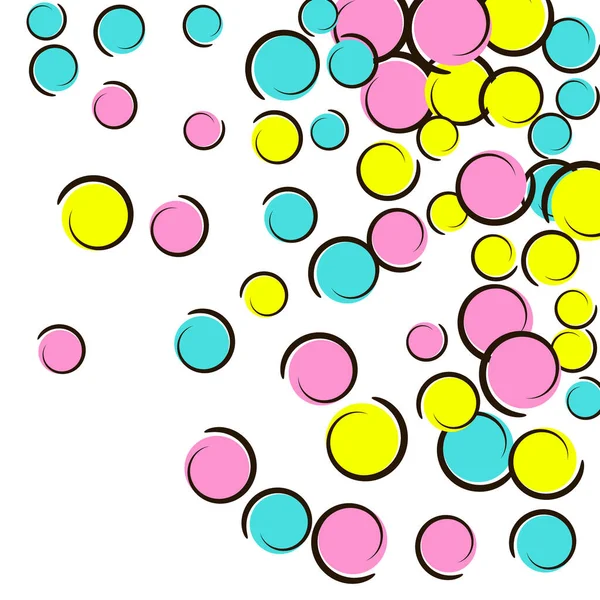Comic Background Pop Art Polka Dot Confetti Big Colored Spots — Stock Vector