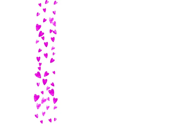 Muttertagshintergrund Mit Rosa Glitzerkonfetti Vereinzeltes Herzsymbol Rosa Farbe Postkarte Zum — Stockvektor