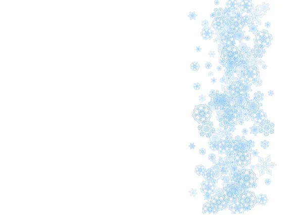 Noel Yeni Yıl Kutlamaları Için Mavi Kar Taneli Kış Çerçevesi — Stok Vektör