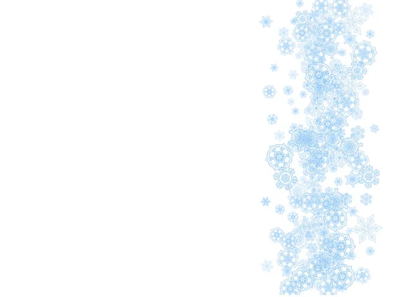 Marco Invierno Con Copos Nieve Azules Para Celebración Navidad Año — Archivo Imágenes Vectoriales