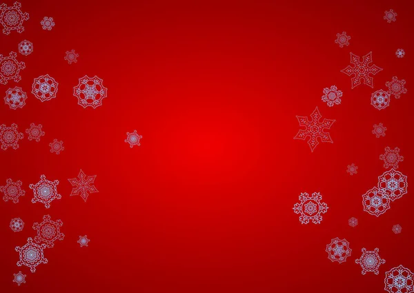 Marco Navidad Con Copos Nieve Sobre Fondo Rojo Colores Santa — Archivo Imágenes Vectoriales