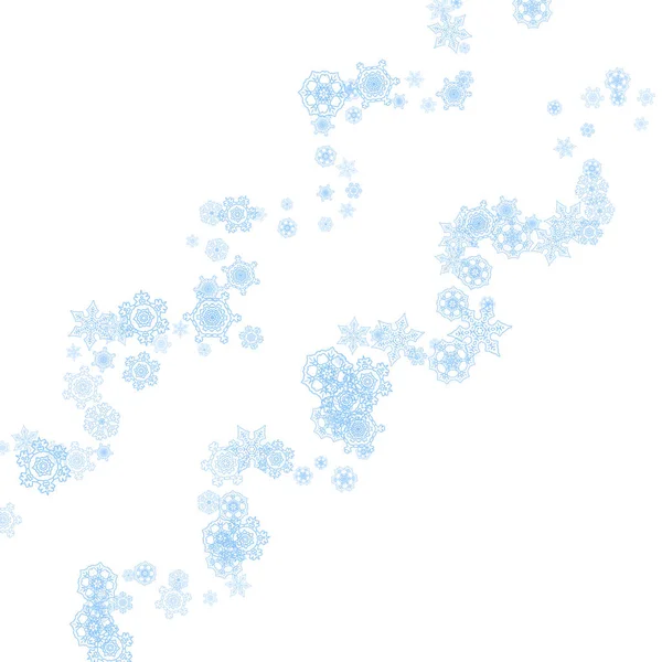 Cadre Hiver Avec Flocons Neige Bleus Pour Noël Nouvel Cadre — Image vectorielle