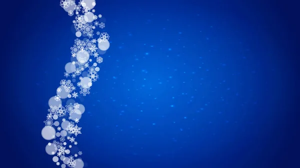 Frontera Invierno Con Copos Nieve Blancos Para Celebración Navidad Año — Archivo Imágenes Vectoriales