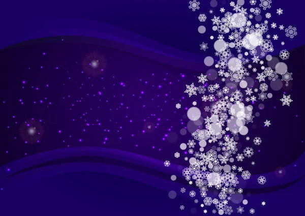 Cadre Hiver Avec Flocons Neige Ultra Violets Nouvel Enneigé Toile — Image vectorielle