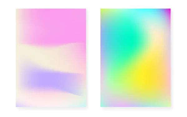 Hologramm Farbverlauf Hintergrund Mit Holographischem Cover 90Er 80Er Retro Stil — Stockvektor