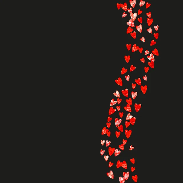 Dia Dos Namorados Moldura Com Corações Brilho Vermelho Fevereiro Vector —  Vetores de Stock