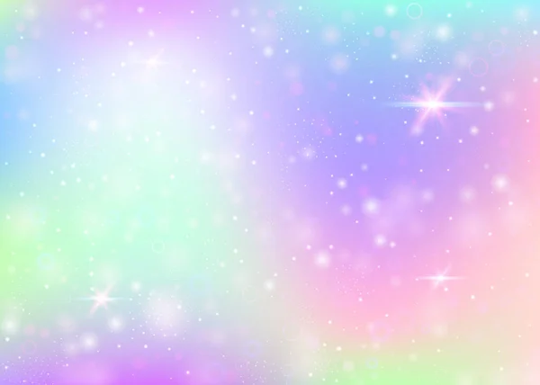 Magische Achtergrond Met Regenboog Gaas Trendy Universum Banner Prinsessenkleuren Fantasie — Stockvector