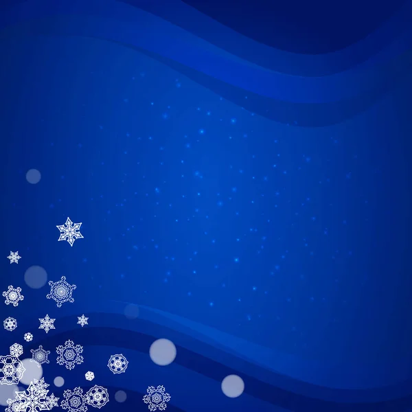 Snowflakes Πλαίσιο Μπλε Φόντο Λάμψη Καλά Χριστούγεννα Και Καλή Χρονιά — Διανυσματικό Αρχείο