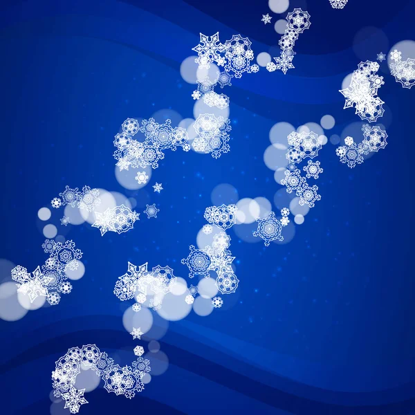 Rama Płatków Śniegu Niebieskim Tle Iskrami Wesołych Świąt Szczęśliwego Nowego — Wektor stockowy