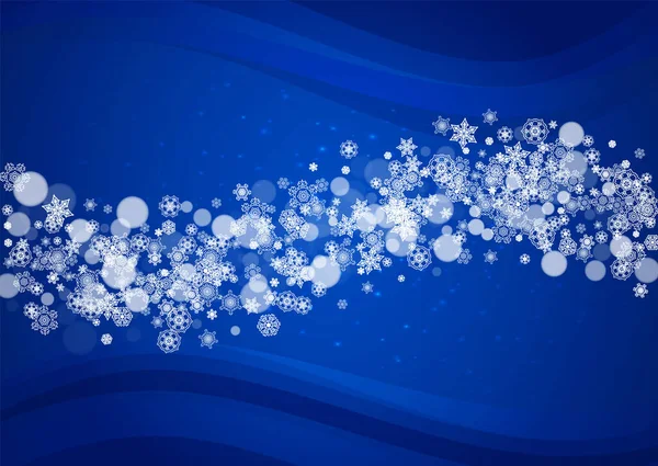 Nieve Año Nuevo Sobre Fondo Azul Tema Invierno Horizontal Navidad — Vector de stock