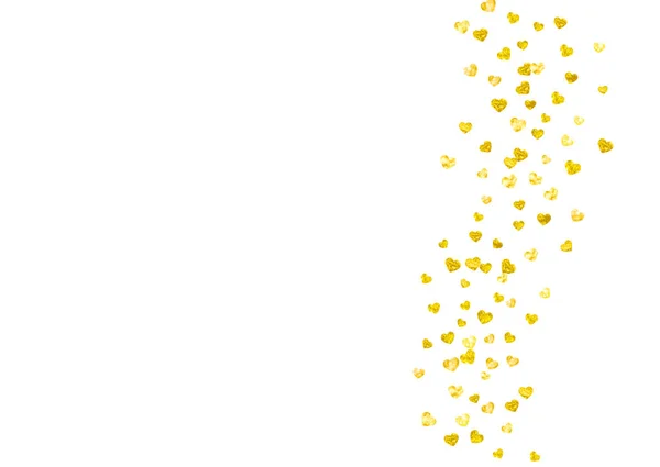 Bruids Achtergrond Met Gouden Glitter Hartjes Valentijnsdag Vectorconfetti Handgetekende Textuur — Stockvector