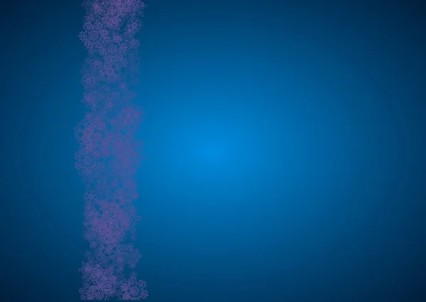 Frontière Hivernale Avec Flocons Neige Ultraviolets Cadre Neige Pour Flyer — Image vectorielle