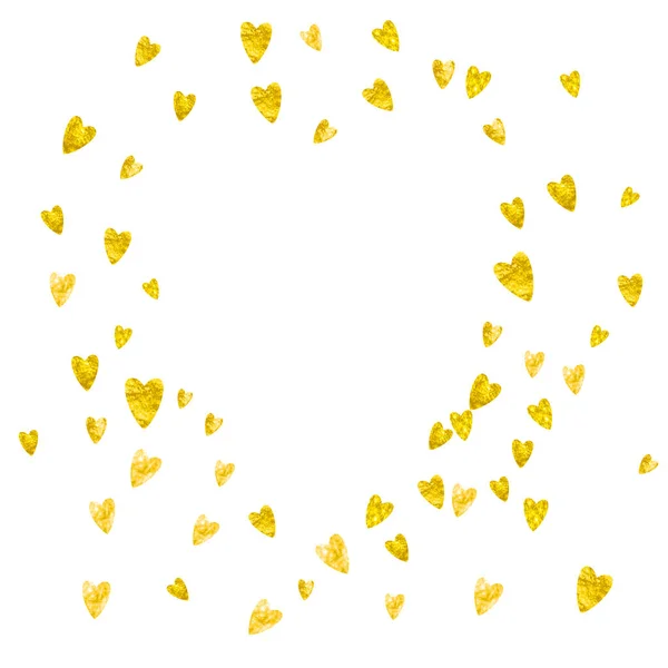 Altın Kalpli Sevgililer Günü Kartı Şubat Sevgililer Günü Kartı Şablonu — Stok Vektör