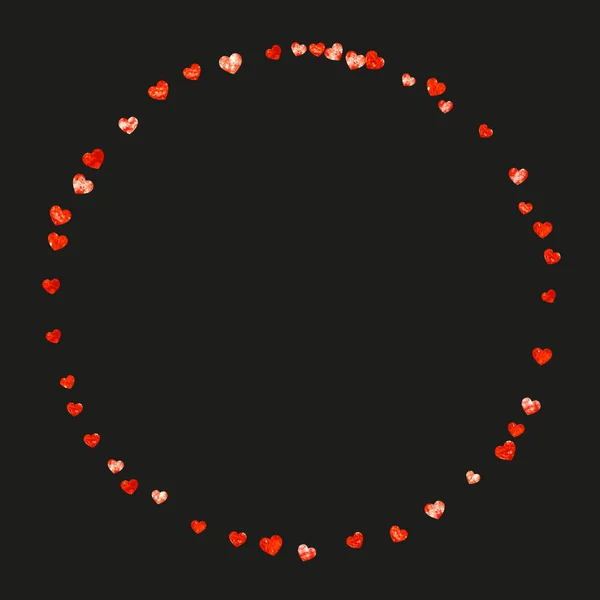 Fond Saint Valentin Avec Des Coeurs Rouges Paillettes Février Confiseries — Image vectorielle