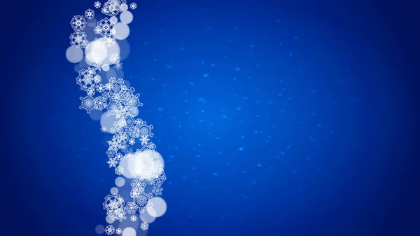 Winter Border White Snowflakes Christmas New Year Celebration Horizontal Winter — Stock Vector