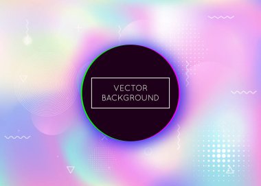 Sıvı arka planı dinamik sıvıyla şekillendirir. Memphis elementleriyle holografik bauhaus gradyanı. Broşür, ui, dergi, poster, afiş ve uygulama için grafik şablonu. Gökkuşağı sıvısı arka plan şekilleri.